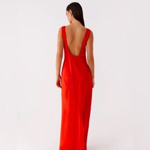 Pepper mayo red maxi dress